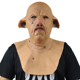 Gruesome Pig Head Horror Mask - Realistic Latex Animal Headgear for Haunted House Props and Dark Series Cosplay
