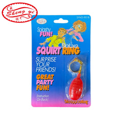 Classic Water Spray Ring Prank - Adjustable Silver-Tone Squirting Ring - Hilarious "Gotcha" Gag Toy for April Fool's Day and Parties