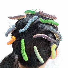 Realistic Caterpillar Hair Clip - Spooky Halloween 3D Insect Hairpin - Creative Horror Prank Accessory and Unique Gothic Head Decoration
