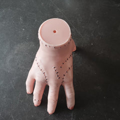 Realistic Scarred Severed Hand Prop - Gothic Horror Desktop Ornament and Cosplay Accessory for Halloween Haunted House Decor