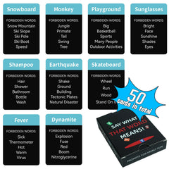 Interactive Word Association Card Game - 50-Card Vocabulary Party Game for Fast-Paced Multiplayer Fun