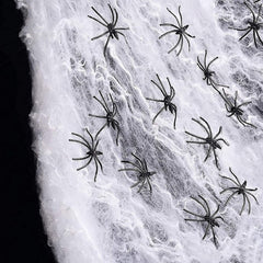 Glow-in-the-Dark Giant Spider Web - Luminous Stretchy Cobweb with Spiders for Haunted House and Cemetery Scene Decor