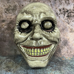 LED Glowing Exorcist Full Face Mask - Scary Light-Up Horror Mask for Halloween Cosplay, Masquerade Parties, and Haunted House Events - Spooky Glow Makeup Alternative