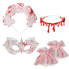 Halloween Blood-Stained Jewelry Set - Realistic Gore Drip Hairpin & Bracelet - Spooky Nurse, Zombie, or Victim Costume Accessories - Horror Performance Props for Cosplay & Dance
