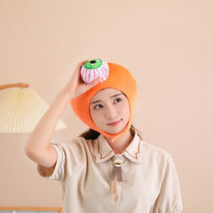 Oversized Horror Eyeball Plush Hat - Funny Bloodshot Monster Headgear for Halloween Photos, Cosplay Performances, and Spooky Party Costumes - Soft & Comfortable Novelty Cap