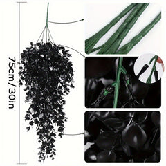 Gothic Black Upside-Down Tree Pendant - Eerie Halloween Front Door Wreath and Wall Hanging Decor for Haunted House Atmosphere