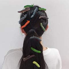Realistic Caterpillar Hair Clip - Spooky Halloween 3D Insect Hairpin - Creative Horror Prank Accessory and Unique Gothic Head Decoration