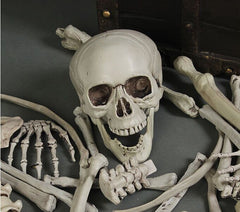 28-Piece Bag of Bones - Realistic Life-Size Skeleton Parts for Haunted Houses, Graveyard Scenes, and Horror Movie Props