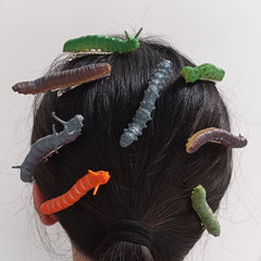 Realistic Caterpillar Hair Clip - Spooky Halloween 3D Insect Hairpin - Creative Horror Prank Accessory and Unique Gothic Head Decoration