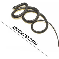 Realistic Rubber Snake Prop - 52-Inch Lifelike Artificial Snake for Garden Protection - Durable Simulation Toy for Bird Deterrent, Nature Education, and Halloween Decor