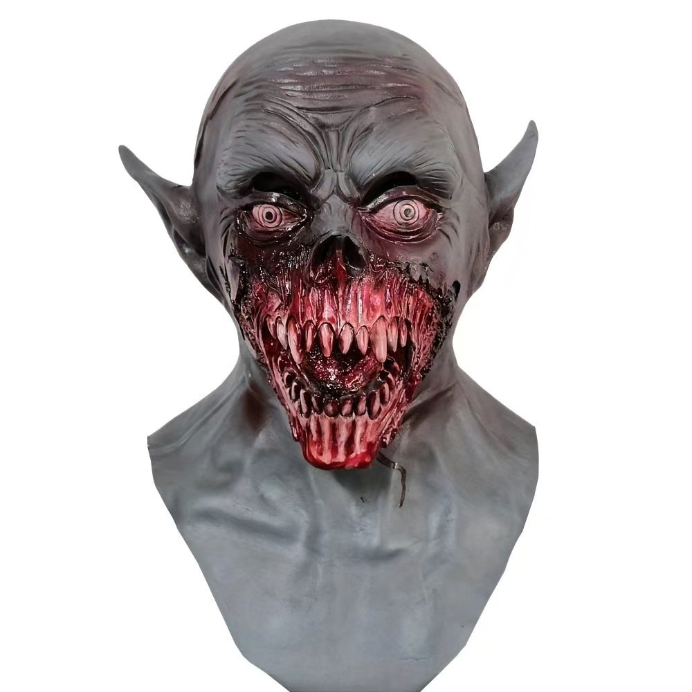 Nightstalker Vampire Zombie Mask - Hand-Painted Realistic Latex Horror Mask for Halloween Cosplay, Haunted Houses, and High-Intensity Scare Events