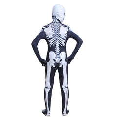 Skeleton Glow-in-the-Dark Jumpsuit - Spooky 3D Bone Print Cosplay Bodysuit for Halloween Party and Roleplay