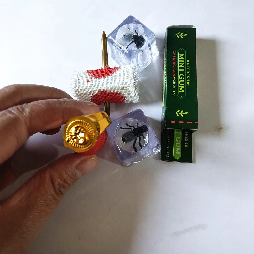 Ultimate Prankster Variety Set - Funny Water Spray Ring, Nail-Through-Finger Illusion, and Realistic Insect Ice Cube Gags - 3-in-1 Classic Party Prop Kit
