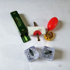 Ultimate Prankster Variety Set - Funny Water Spray Ring, Nail-Through-Finger Illusion, and Realistic Insect Ice Cube Gags - 3-in-1 Classic Party Prop Kit