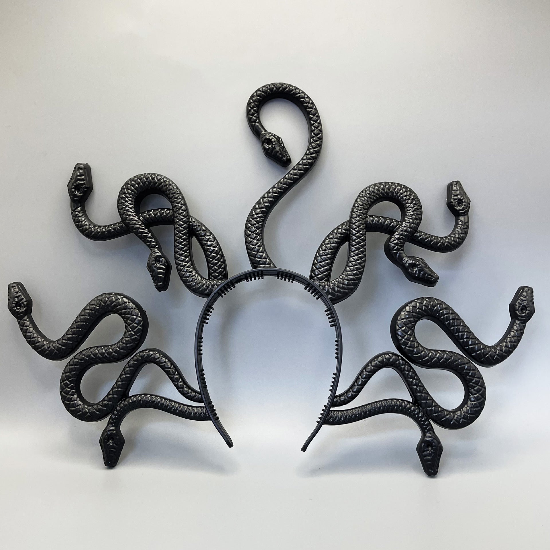 Mythical Medusa Snake Headband - Gold Shimmering Serpent Hair Accessory for Halloween Cosplay and Gothic Costume Parties
