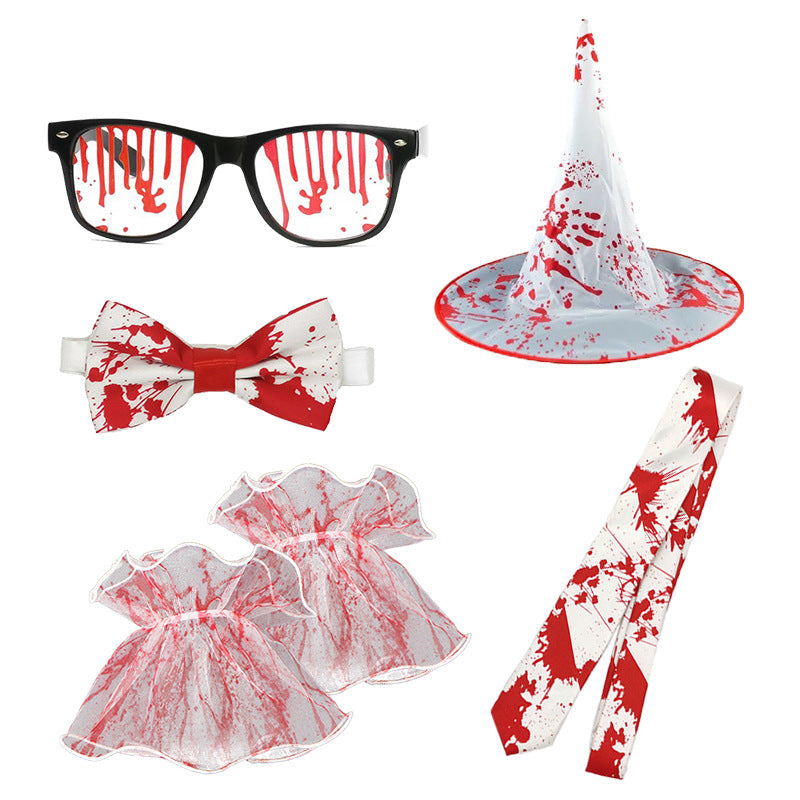 Halloween Blood-Stained Jewelry Set - Realistic Gore Drip Hairpin & Bracelet - Spooky Nurse, Zombie, or Victim Costume Accessories - Horror Performance Props for Cosplay & Dance