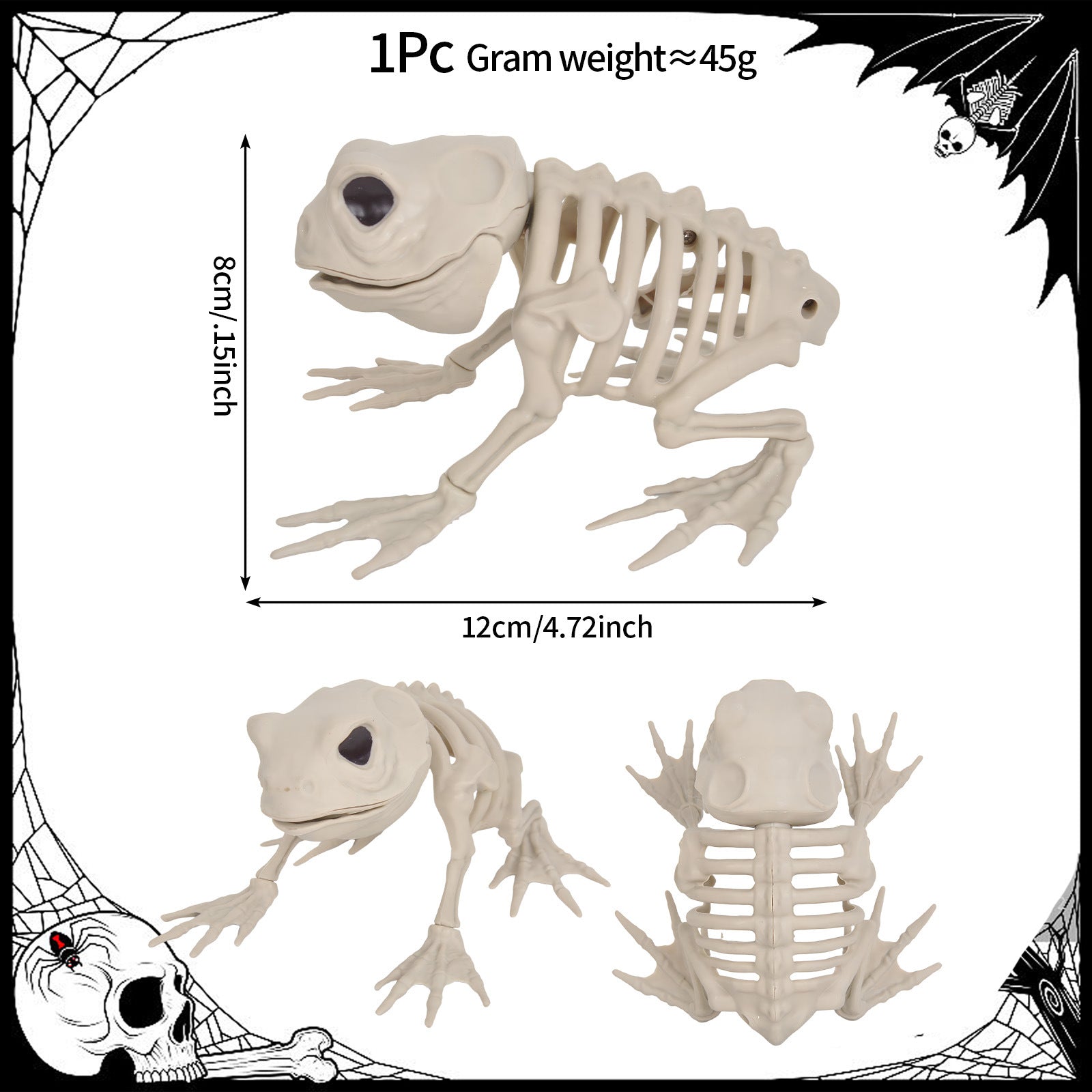 Realistic Animal Skeleton Specimen Collection - Gothic Bone Props featuring Scorpion, Bat, and Spider for Haunted Houses, Escape Rooms, and Creepy Bar Decor