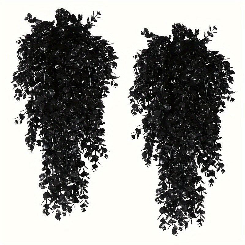 Gothic Black Upside-Down Tree Pendant - Eerie Halloween Front Door Wreath and Wall Hanging Decor for Haunted House Atmosphere