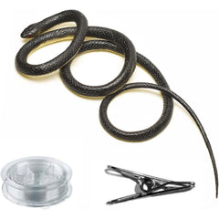 Realistic Rubber Snake Prop - 52-Inch Lifelike Artificial Snake for Garden Protection - Durable Simulation Toy for Bird Deterrent, Nature Education, and Halloween Decor