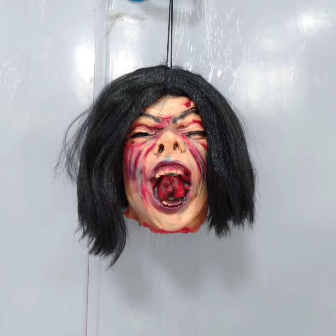 Life-Size Severed Head Horror Prop - Realistic Gory Decapitated Doll for Haunted Houses, Escape Rooms, and Halloween Bar Decor - Professional Grade Slasher Movie Atmosphere Prop