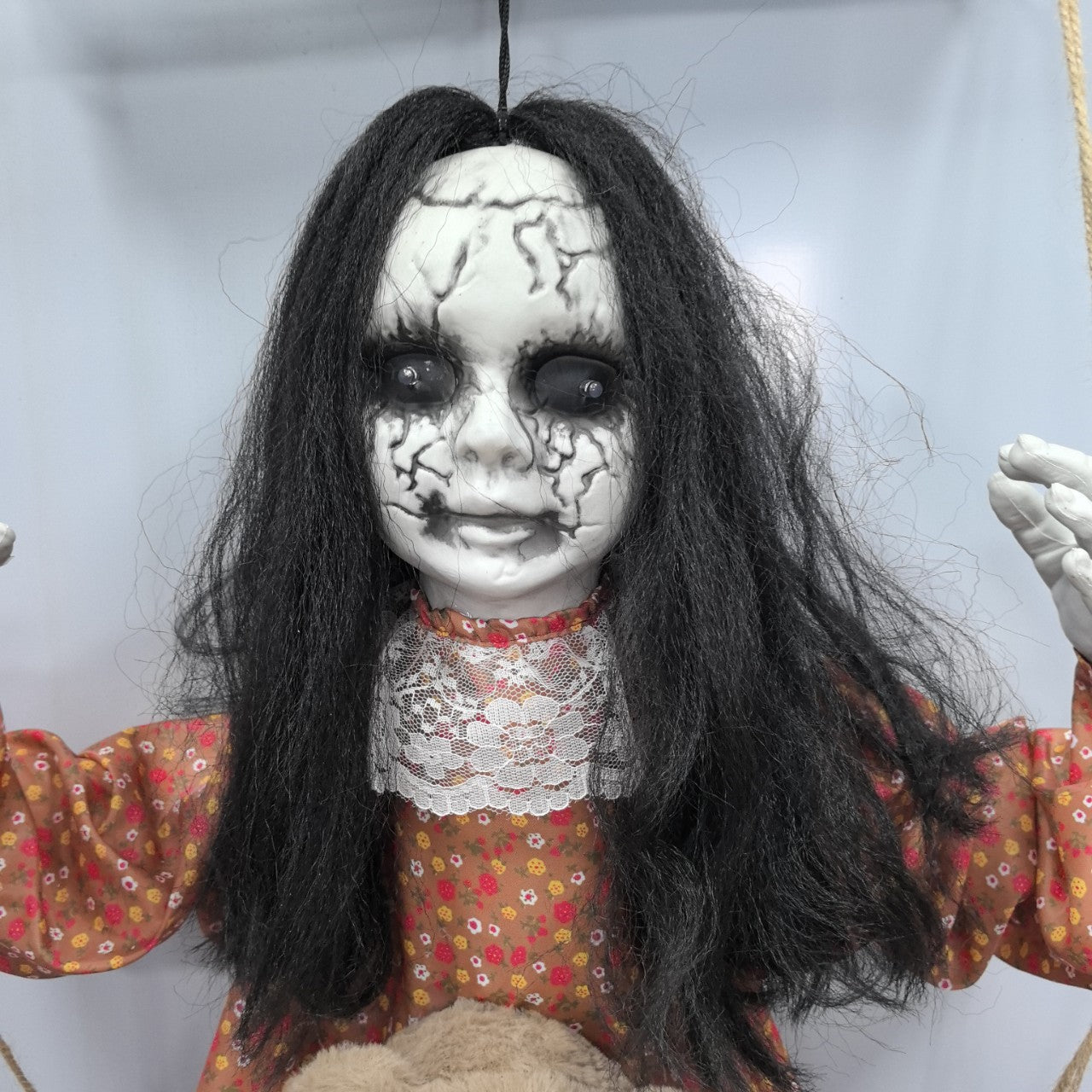 Lifelike Hanging Female Ghost Prop - 3-foot Spooky Phantom Pendant for Halloween Yard, Porch, and Haunted House Atmosphere - Ethereal Gothic Horror Decoration