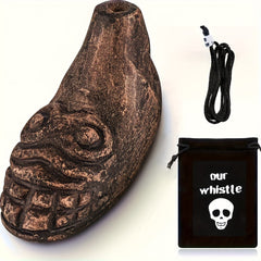 Authentic Aztec Death Whistle - Handcrafted Ceramic Scream Whistle for Cultural Collection, Pranks, and Unique Sound Therapy
