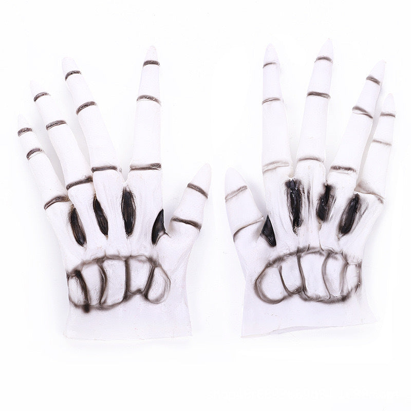 Gory Zombie Blood Splatter Gloves - Realistic Horror Cosplay Handwear for Halloween Party and Haunted House Costumes