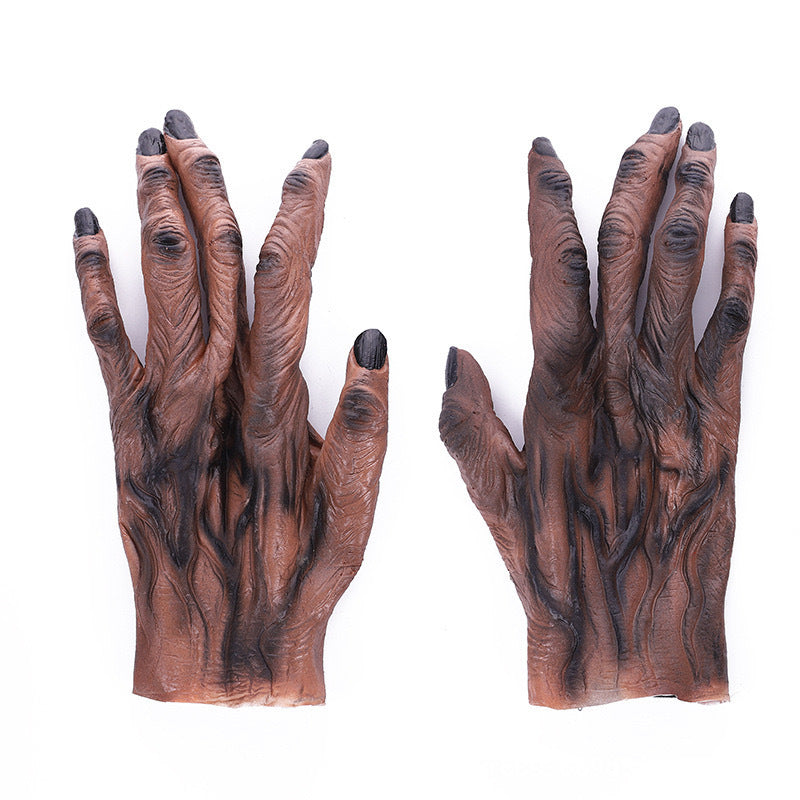 Gory Zombie Blood Splatter Gloves - Realistic Horror Cosplay Handwear for Halloween Party and Haunted House Costumes