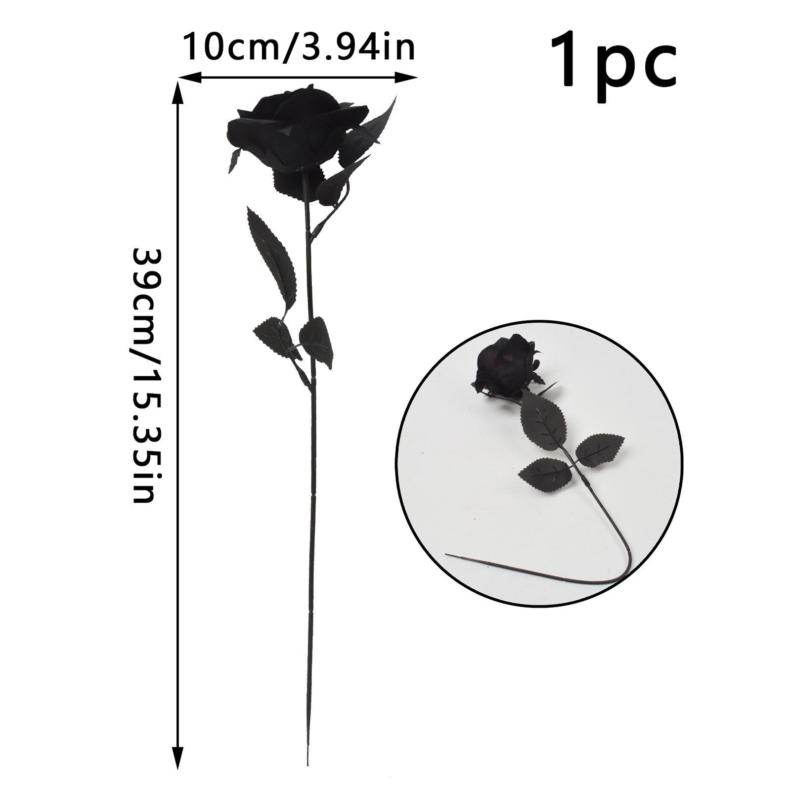 Artificial Halloween Floral Picks with Skulls and Spiders - 15-inch Gothic Rose Stems for Spooky Flower Arrangements and DIY Wreath Accents