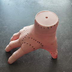 Realistic Scarred Severed Hand Prop - Gothic Horror Desktop Ornament and Cosplay Accessory for Halloween Haunted House Decor