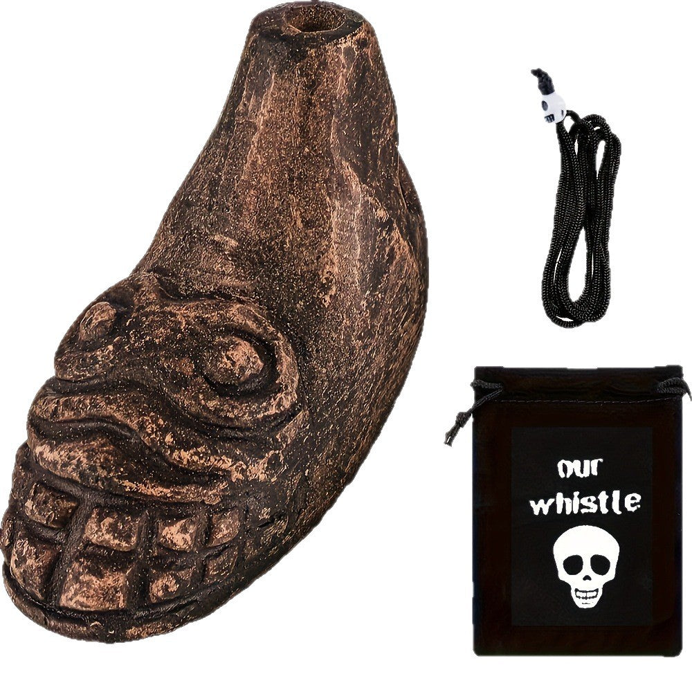 Authentic Aztec Death Whistle - Handcrafted Ceramic Scream Whistle for Cultural Collection, Pranks, and Unique Sound Therapy