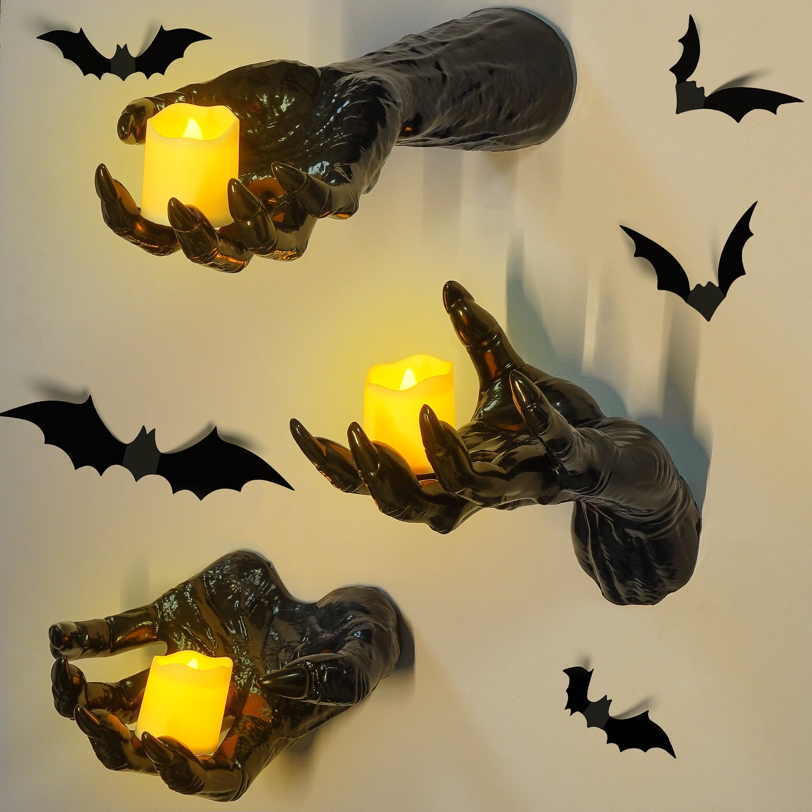 Halloween Demon Hand Desktop Ornament - Realistic Horror Prosthetic Hand Prop for Haunted Houses, Gothic Desks, and Secret Room Scene Decor