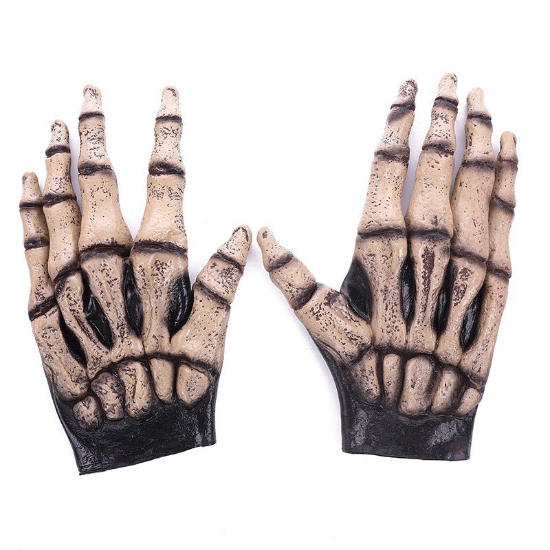 Gory Zombie Blood Splatter Gloves - Realistic Horror Cosplay Handwear for Halloween Party and Haunted House Costumes