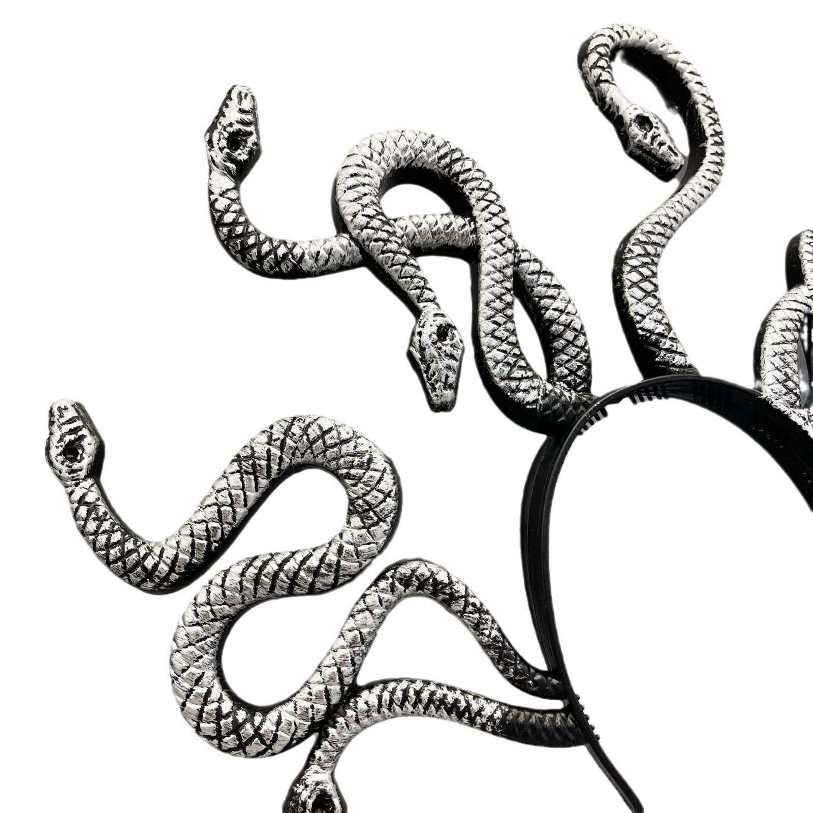Mythical Medusa Snake Headband - Gold Shimmering Serpent Hair Accessory for Halloween Cosplay and Gothic Costume Parties