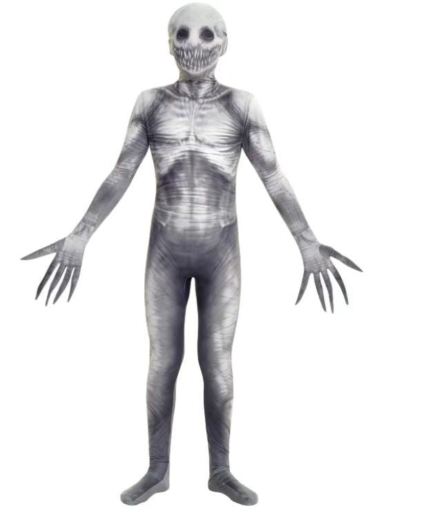 Skeleton Glow-in-the-Dark Jumpsuit - Spooky 3D Bone Print Cosplay Bodysuit for Halloween Party and Roleplay
