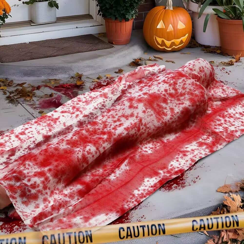 Inflatable "Body Bag" Shroud Prop - Realistic Hanging Dead Body Horror Ornament for Outdoor Yard Displays, Haunted Houses, and Escape Room Scene Layouts