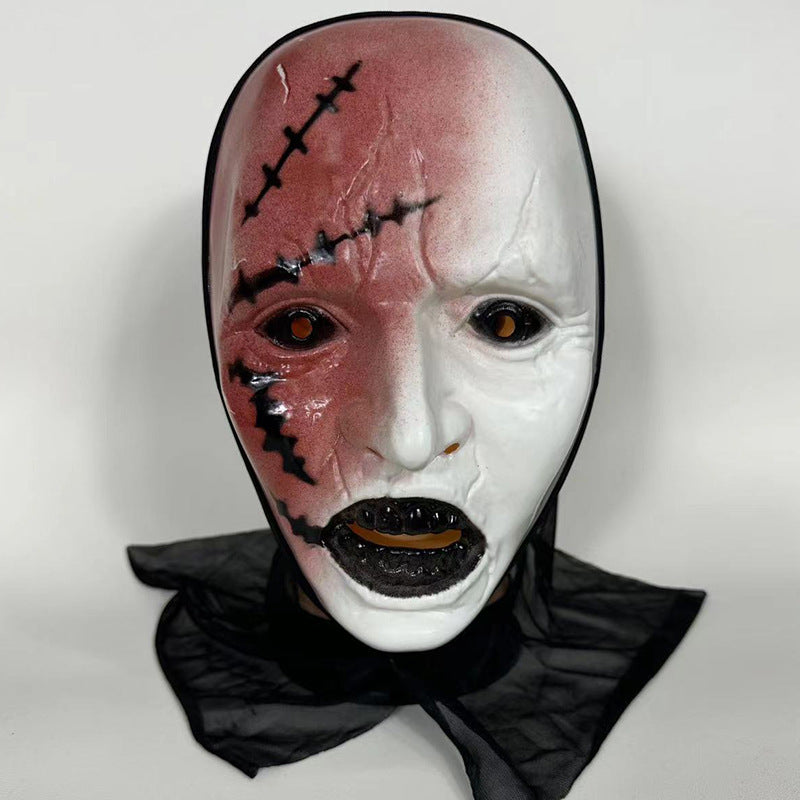 Horror Nun Mask with Black Veil - Terrifying Valak-Style Cosplay Headgear for Halloween Parties and Haunted House Decor