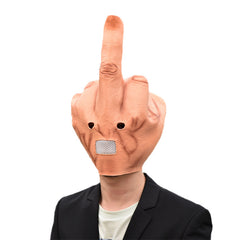 Hilarious "Despise" Gesture Mask - Bold Middle Finger Novelty Headgear - Funny Full-Head Spoof Prop for Halloween, DJs, Bars, and Viral Pranks