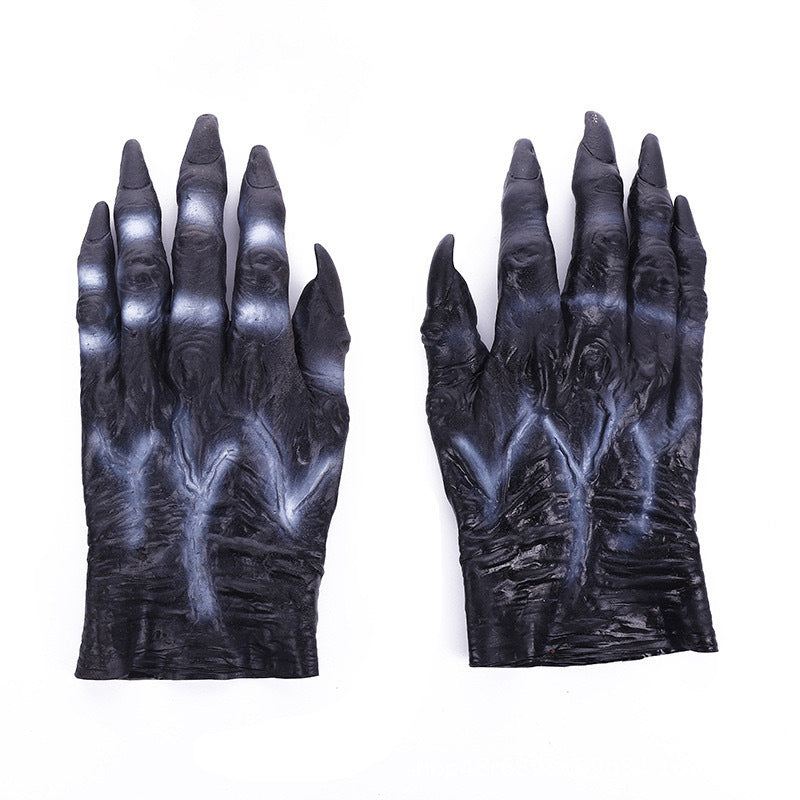 Gory Zombie Blood Splatter Gloves - Realistic Horror Cosplay Handwear for Halloween Party and Haunted House Costumes