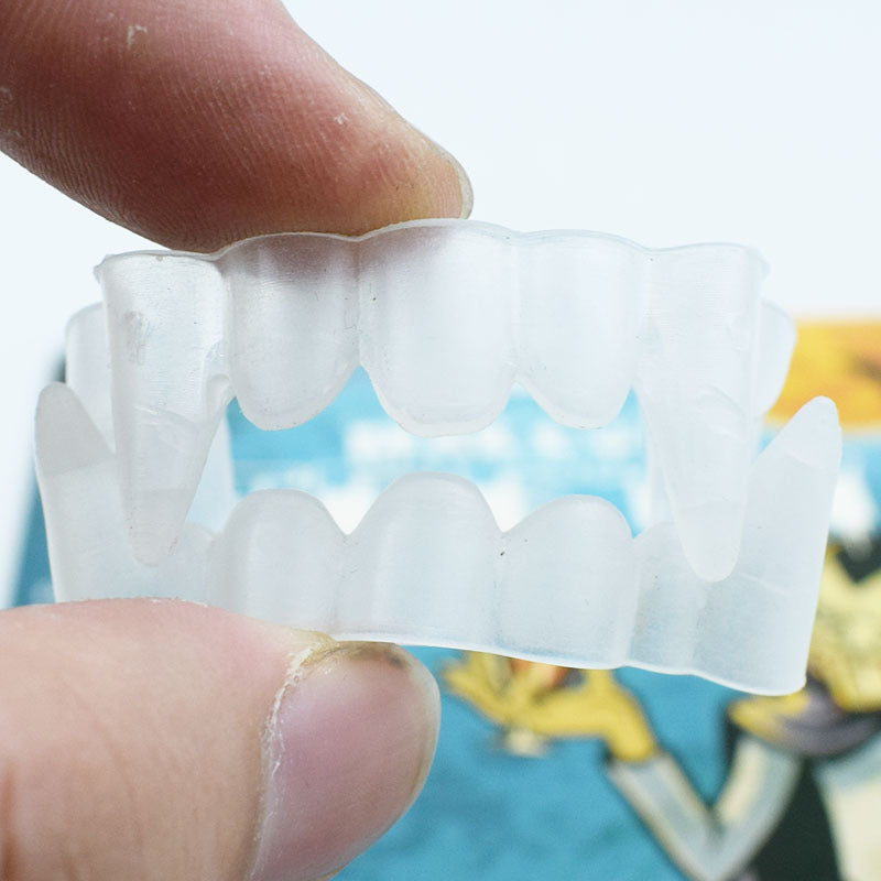 Glow-in-the-Dark Vampire Fangs - Luminous Zombie Dentures for Halloween Costumes - Spooky Party Favors and Costume Accessories for Kids and Adults