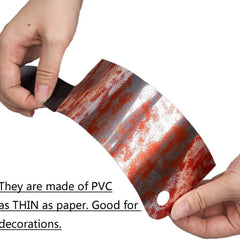 Bloody Slasher Weapon Garland - Realistic Horror Knife Banner and Hanging Pendant Props for Haunted House and Party Wall Decor