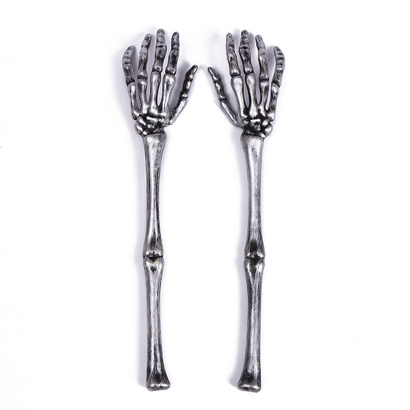 Realistic Human Skeleton Arm Props - 18-inch Life-Size Bone Replicas for Halloween Graveyard Decor, Haunted House Stakes, and Spooky Garden Layouts