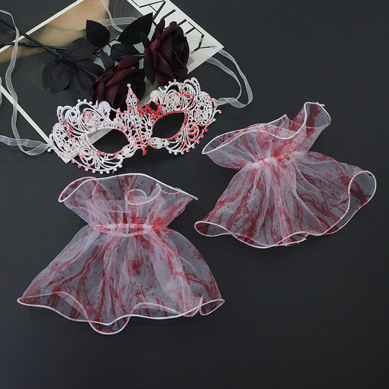 Halloween Blood-Stained Jewelry Set - Realistic Gore Drip Hairpin & Bracelet - Spooky Nurse, Zombie, or Victim Costume Accessories - Horror Performance Props for Cosplay & Dance