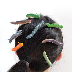 Realistic Caterpillar Hair Clip - Spooky Halloween 3D Insect Hairpin - Creative Horror Prank Accessory and Unique Gothic Head Decoration