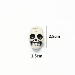 Miniature Realistic Skulls Set - Spooky Skeleton Head Ornaments for Halloween Tabletop Decor and Haunted House Party Props
