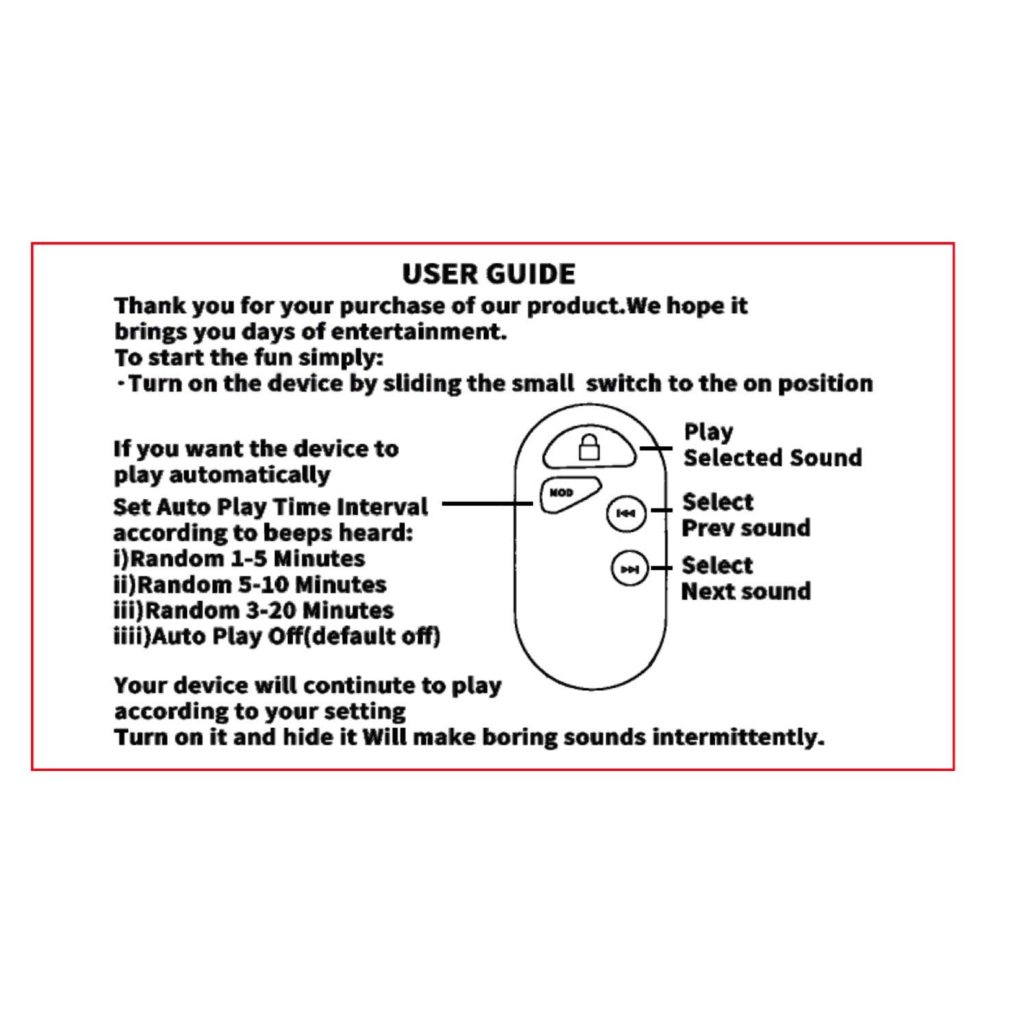 Hidden Cricket Chirp Prank - Ultra-Mini Remote Controlled Noise Maker - Annoying Sound Gag for Office, Home, and Car