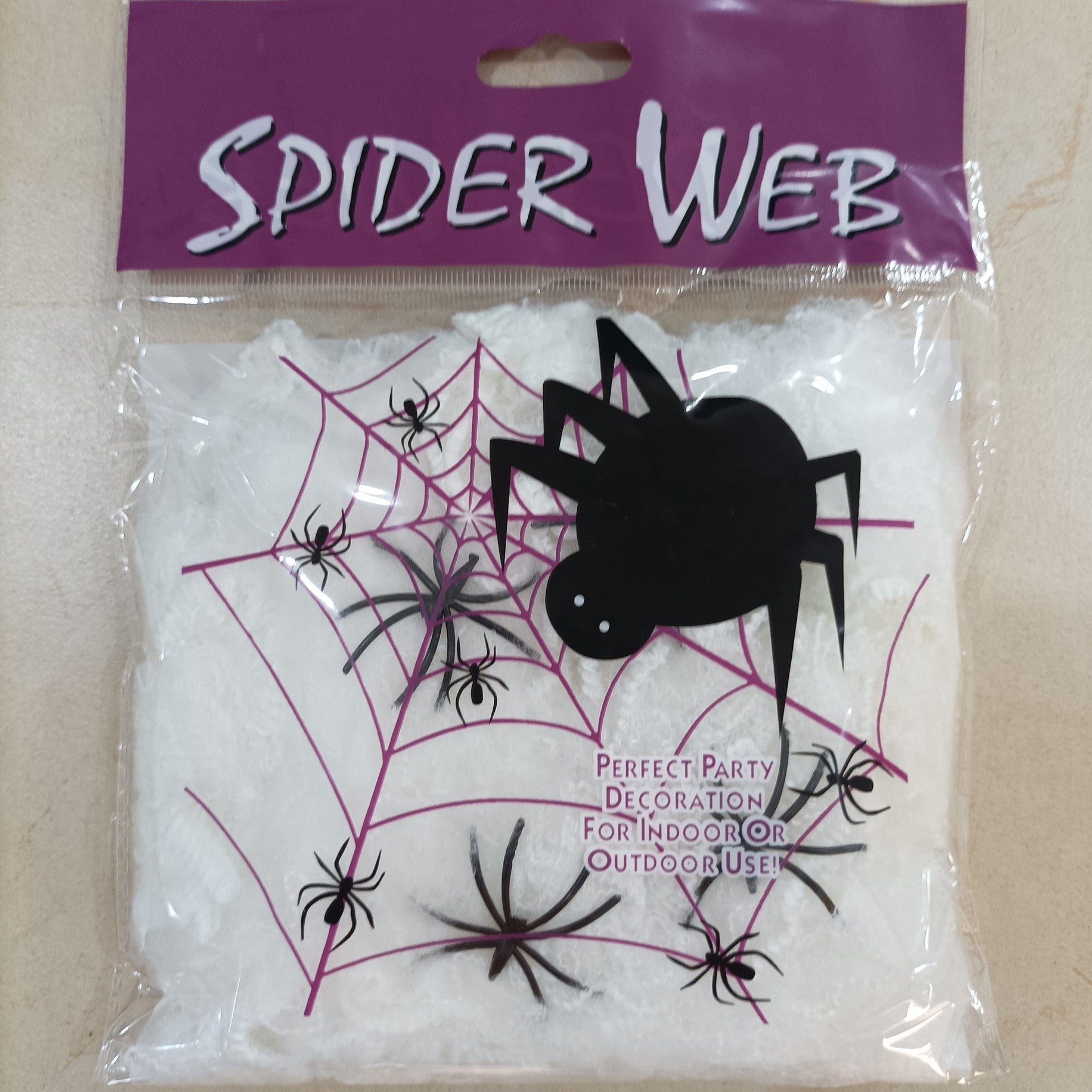 Glow-in-the-Dark Giant Spider Web - Luminous Stretchy Cobweb with Spiders for Haunted House and Cemetery Scene Decor