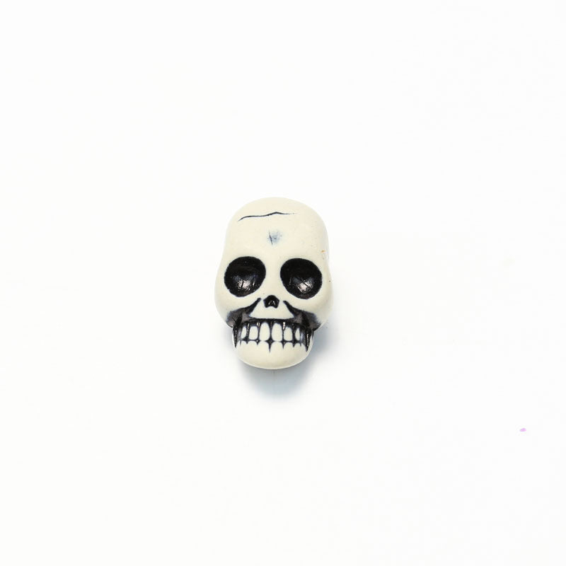 Miniature Realistic Skulls Set - Spooky Skeleton Head Ornaments for Halloween Tabletop Decor and Haunted House Party Props