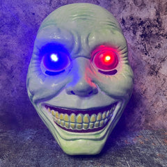 LED Glowing Exorcist Full Face Mask - Scary Light-Up Horror Mask for Halloween Cosplay, Masquerade Parties, and Haunted House Events - Spooky Glow Makeup Alternative