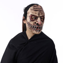 "Nightmare Stalker" Big Mouth Nail Mask - Gruesome Latex Full-Head Hood with Metallic Nail Accents for Haunted Houses and Horror Cosplay
